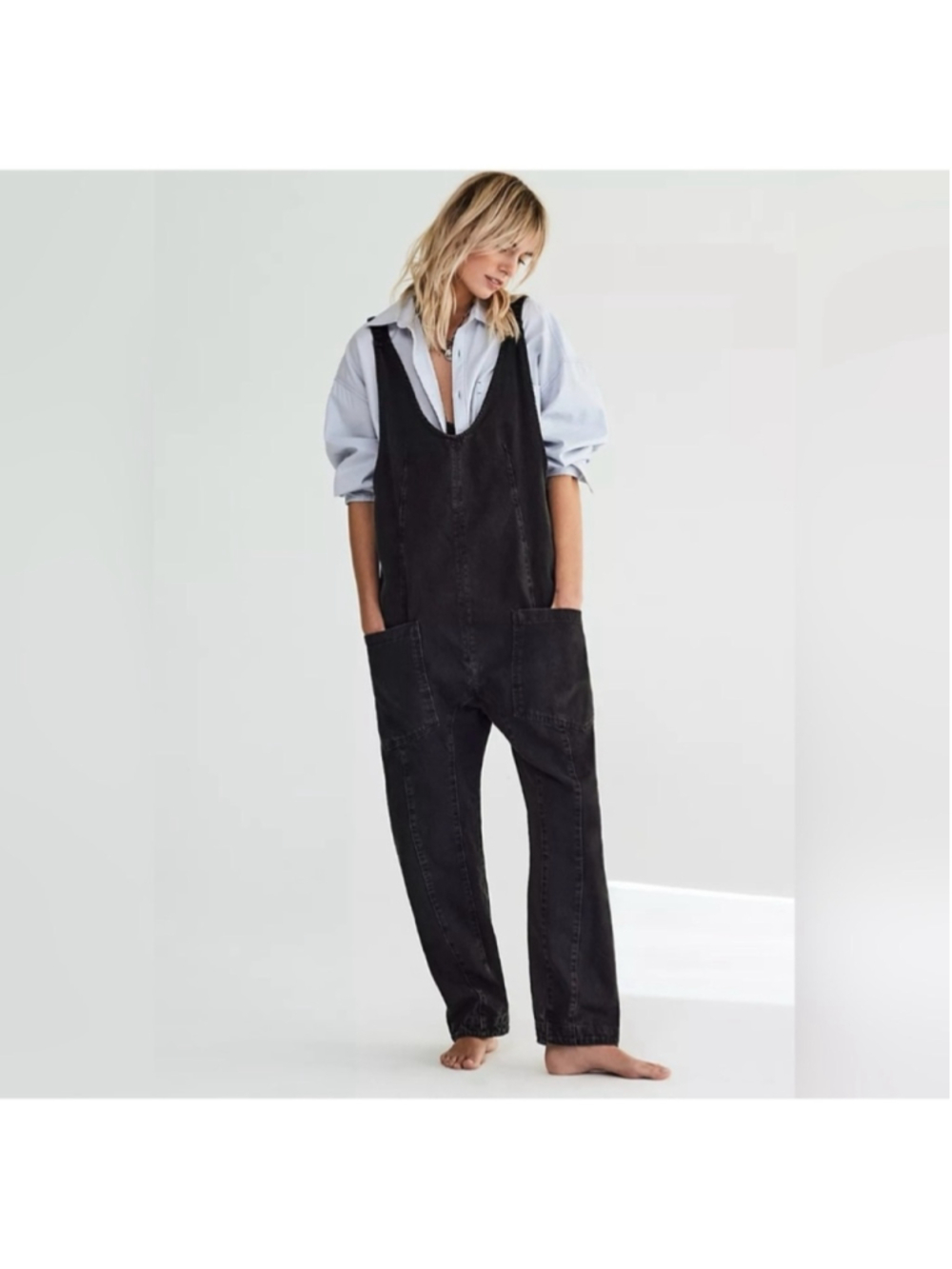 We The Free High Roller Jumpsuit - Mineral Black, size L